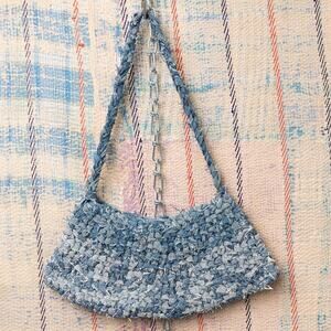 Upcycled Crochet Baguette Bag |crochet Shoulder Bag